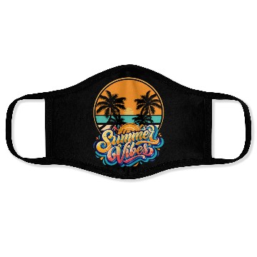 Discover Tropical Sunset Summer Vibes Design Face Masks