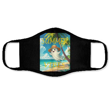 Discover A cute spooky in a tropical island Face Masks