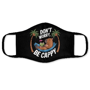 Discover Dont Worry Be Cappy Relaxing Funny Capybara Face Masks