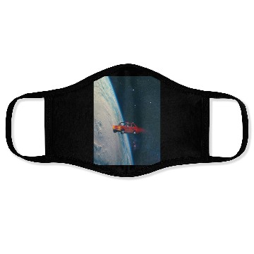 Discover Tiny Red Car in Space Face Masks