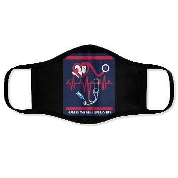 Discover Registered Nurse RN Face Masks Heartbeat Line Design