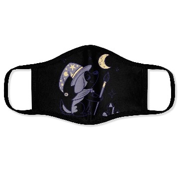 Discover Mystical Moon Wizard Illustration Face Masks