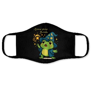Discover Magical Froggy Wizard Illustration Face Masks