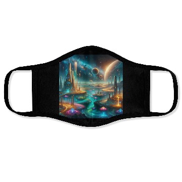 Discover Futuristic Alien Landscape Design Fantasy Sci-Fi Face Masks