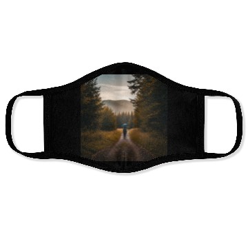 Discover Serene Autumn Path Face Masks