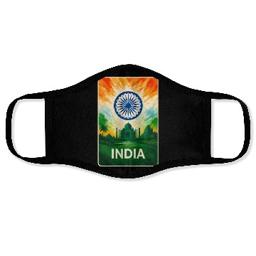 Discover India Landscape Design Face Masks