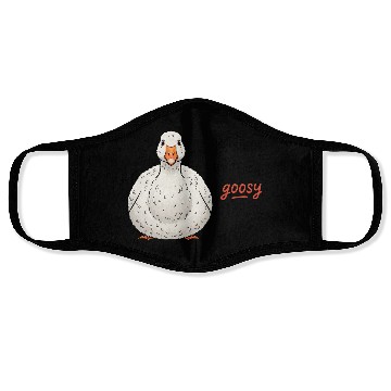 Discover Goofy Goose Feeling a Little Happy Face Masks
