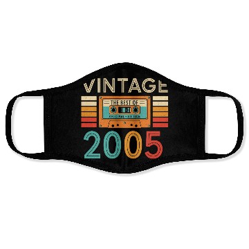 Discover Vintage Cassette Tape 2005 Design Face Masks