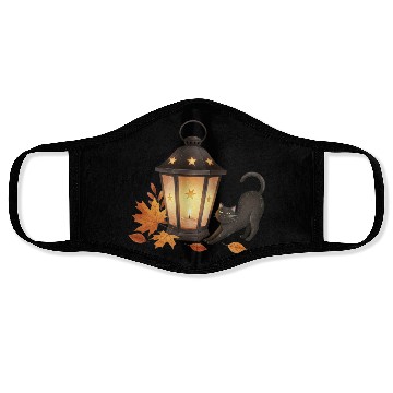 Discover Autumn Night Lantern with Playful Cat Face Masks