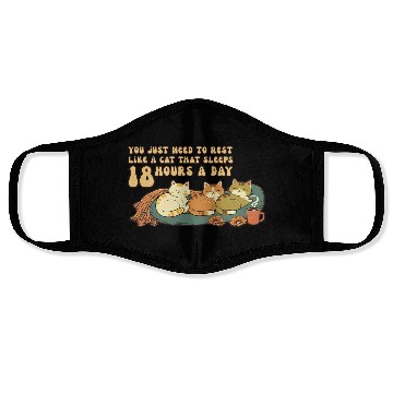Discover Relaxing Cat Nap Quote Design Face Masks