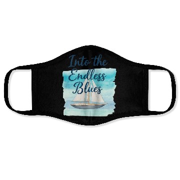 Discover Into the Endless Blue Sailing Design Face Masks