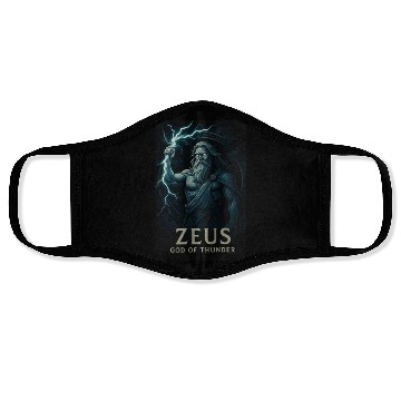 Discover Zeus God of Thunder Mythology Design Face Masks