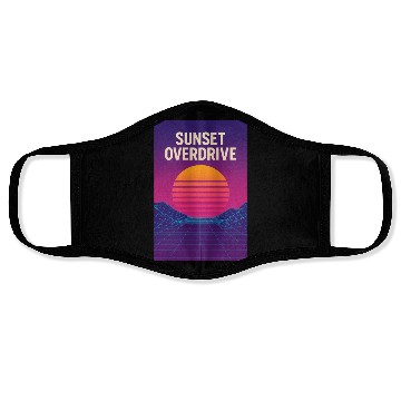 Discover Sunset Overdrive – Vaporwave Summer Vibes Face Masks