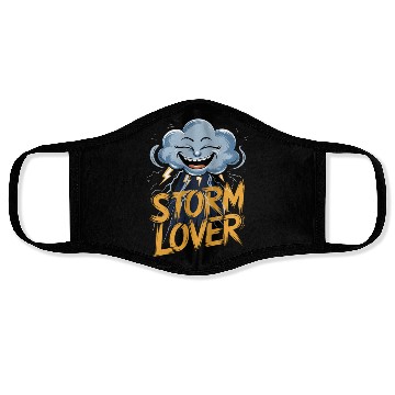 Discover Storm Lover Cloud with Lightning Art Face Masks