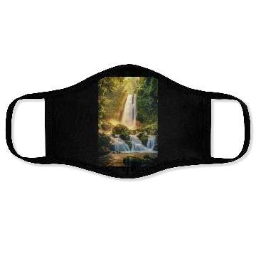 Discover Sunrise Over Hidden Waterfall Face Masks