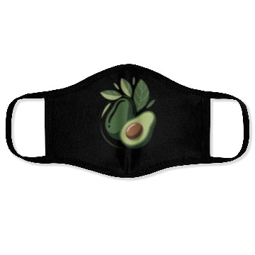 Discover Minimalist Avocado Logo Design Face Masks