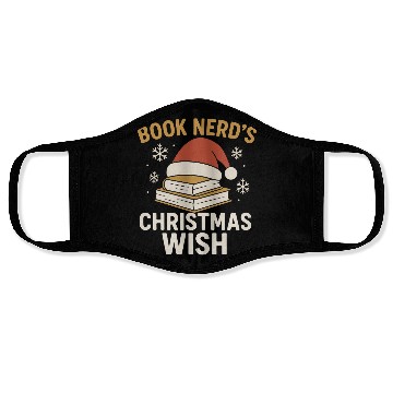 Discover Book Nerd Christmas Wish Design Face Masks