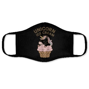 Discover Unicorn Ice Cream Illustration Face Masks