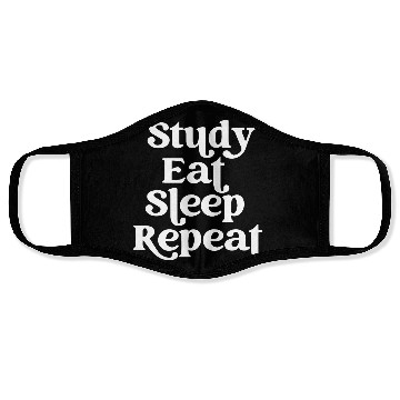 Discover Study Eat Sleep Repeat Routine Lifestyle Face Masks
