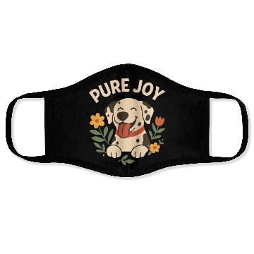 Discover Happy Dalmatian with Floral Accent Face Masks