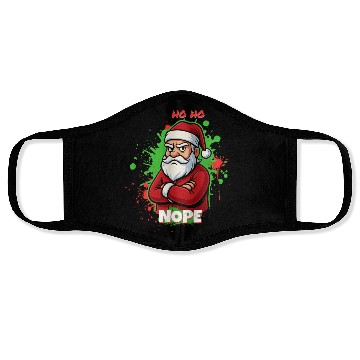 Discover Ho Ho Nope – Grumpy Santa Art Face Masks