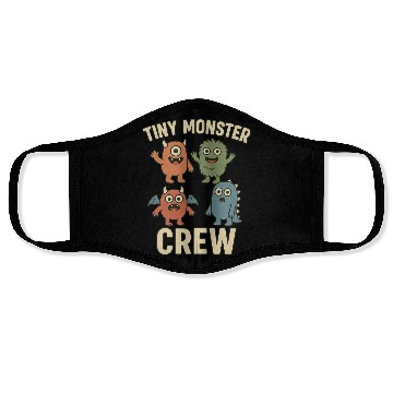 Discover Tiny Monster Crew Cartoon Illustration Face Masks