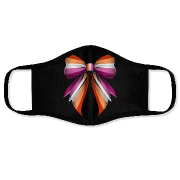 Discover Coquette Bow Lesbian Pride Flag LGBTQ Face Masks