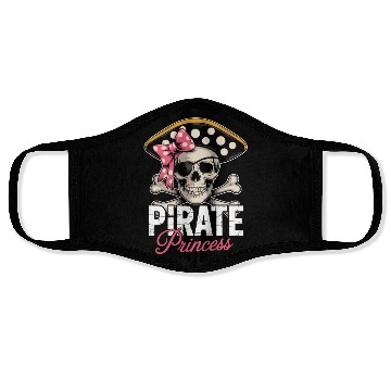 Discover Pirate Princess Skull and Crossbones with Pink Bow Face Masks