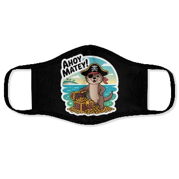 Discover Pirate Cat Treasure Adventure Design Face Masks