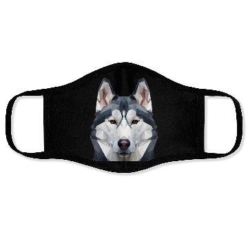 Discover Polygonal Husky Head Face Masks
