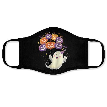 Discover Halloween Ghost with Jack-o'-Lantern Balloons Face Masks