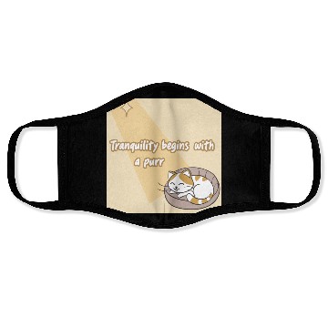 Discover Peaceful Cat Relaxation Illustration Face Masks