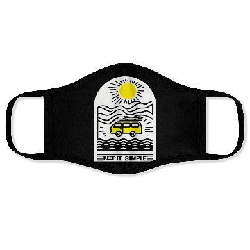 Discover Minimalist Nature Adventure Van Design Face Masks