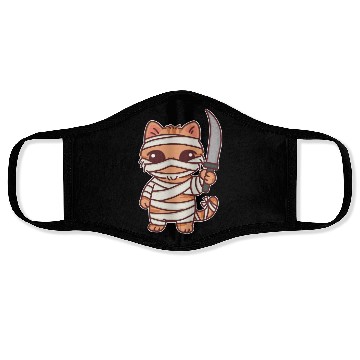 Discover Mummy Cat Warrior Cartoon Design Face Masks