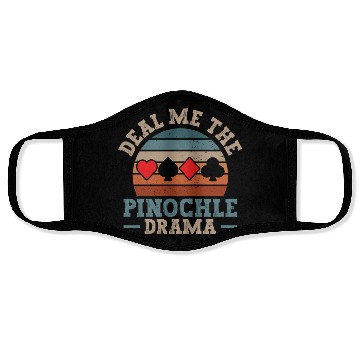 Discover Cool Pinochle Drama Novelty Game Night Session Face Masks