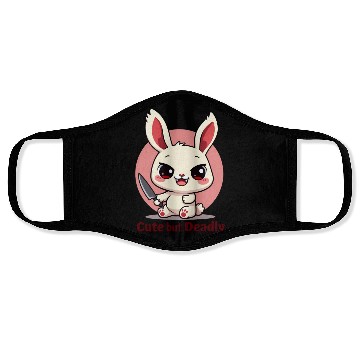 Discover Cute Bunny with a Dagger Design Face Masks