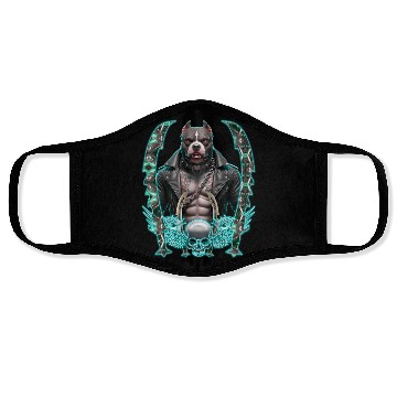 Discover Neon Pitbull with Punk Armor Face Masks