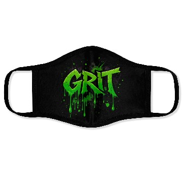 Discover Grit – Bold Green Graffiti Power Face Masks