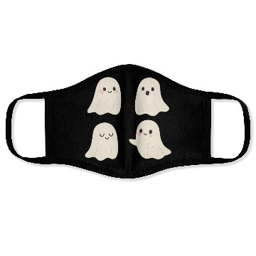 Discover Adorable Friendly Ghost Illustrations Face Masks