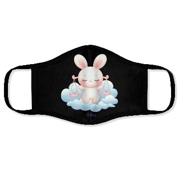 Discover Sweet Bunny Libra Illustration Face Masks