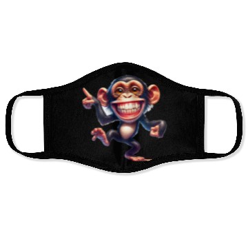 Discover Playful Monkey Cartoon Illustration Face Masks