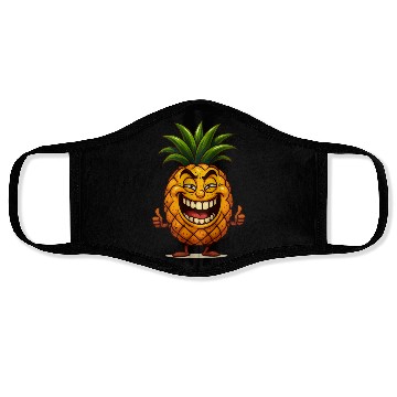 Discover Confident Smiling Pineapple Cartoon Face Masks