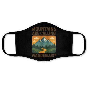 Discover Mountain Call Wanderlust Design Face Masks