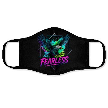 Discover Fearless Eagle Neon Design Face Masks