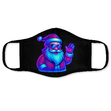Discover Neon Santa Claus Cyberpunk Christmas Face Masks