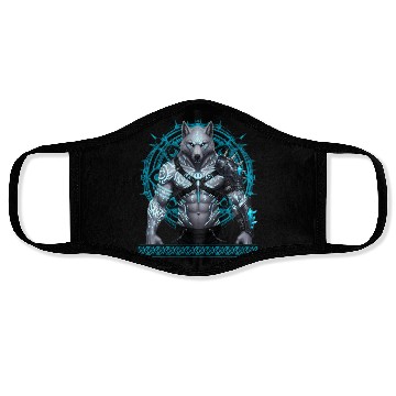 Discover Frostwolf Warrior with Arcane Runes Face Masks