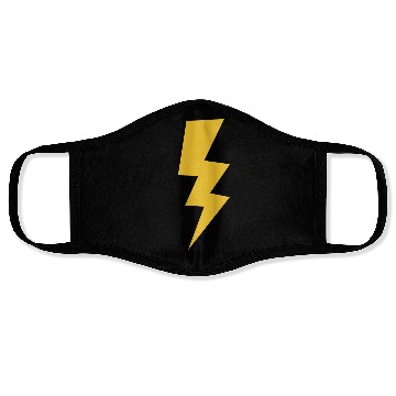 Discover Dynamic Yellow Lightning Bolt Design Face Masks