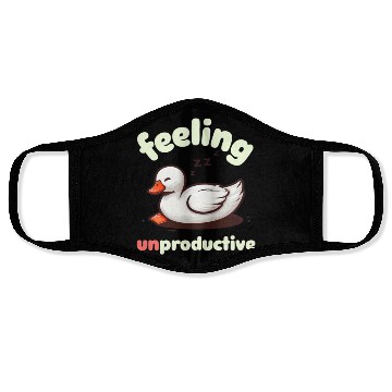 Discover Playful Sleepy Duck Illustration Face Masks