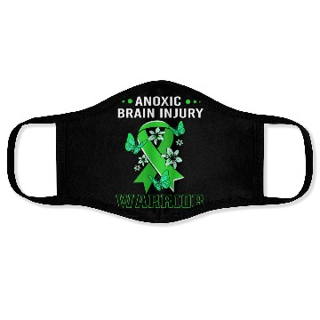 Discover Anoxic Brain Injury Green Ribbon Face Masks