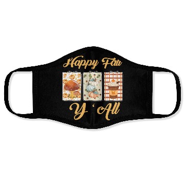 Discover Happy Fall Y’all – Rustic Pumpkin Patch Vibes Face Masks